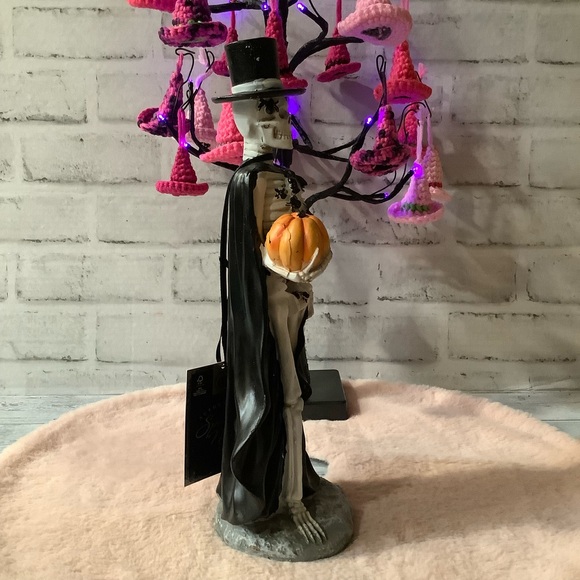 SPOOKY NIGHT 12in Skeleton Holding Jack-O-Lantern - Picture 3 of 6